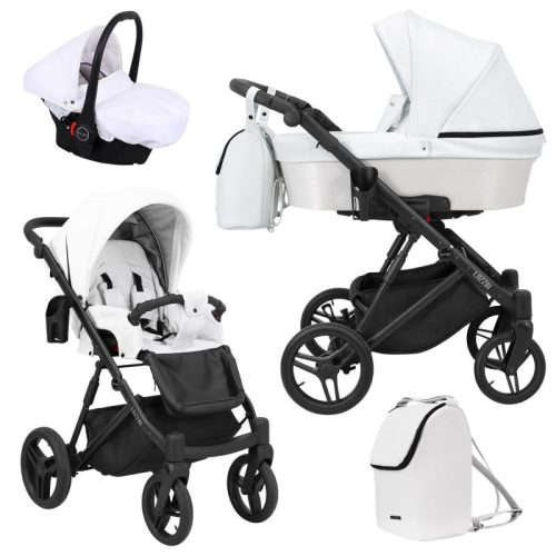 Kunert LAZZIO 3in1 multifunktionaler Kinderwagen - Weiß ECO Leder