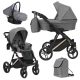Kunert LAZZIO Premium 3in1 Multifunktionskinderwagen - Dunkelgrau (goldenes Gestell)