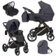 Kunert LAZZIO Premium 3in1 Multifunktionskinderwagen -Antrazit (Goldgestell)