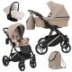 Kunert LAZZIO Premium 3in1 Multifunktionskinderwagen - Cappucino ECO Leder (goldenes Gestell)