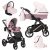 Kunert LAZZIO Premium 3in1 Multifunktionskinderwagen - Pink ECO Leder (goldener Rahmen)