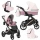 Kunert LAZZIO Premium 3in1 Multifunktionskinderwagen - Pink ECO Leder (goldener Rahmen)