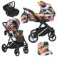 Kunert LAZZIO Premium 3in1 Multifunktionskinderwagen - Regenbogen (silberner Rahmen)