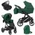 Kunert LAZZIO Premium 3in1 Multifunktionskinderwagen - Grün (silbernes Gestell)