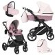 Kunert LAZZIO Premium 3in1 Multifunktionskinderwagen - Pink ECO Leder (silberner Rahmen)