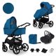 Kunert MATA 3in1 Multifunktionskinderwagen - Blau (SEA) - schwarzes Gestell
