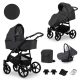 Kunert MATA 3in1 Multifunktionskinderwagen - Dunkelgrau (GRAPHITE) - schwarzes Gestell