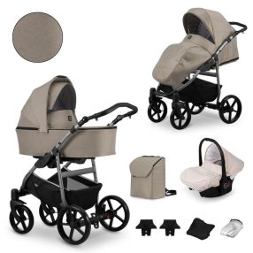   Kunert MATA 3in1 Multifunktionskinderwagen - Beige (MOCCA) - graues Gestell