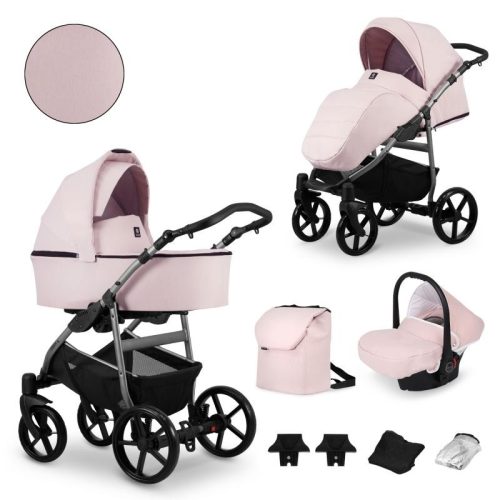 Kunert MATA 3in1 multifunktionaler Kinderwagen - Pink (PINK) - graues Gestell