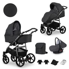   Kunert MATA 3in1 Multifunktionskinderwagen - Dunkelgrau (GRAPHITE) - graues Gestell