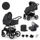 Kunert MATA 3in1 Multifunktionskinderwagen - Dunkelgrau (GRAPHITE) - graues Gestell