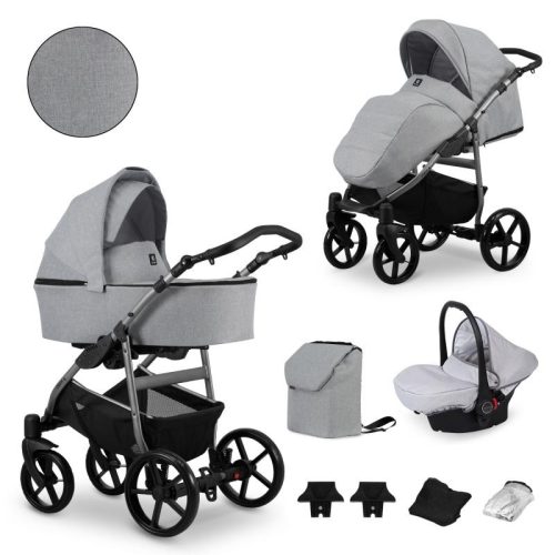 Kunert MATA 3in1 Multifunktionskinderwagen - Hellgrau (GRAY) - graues Gestell