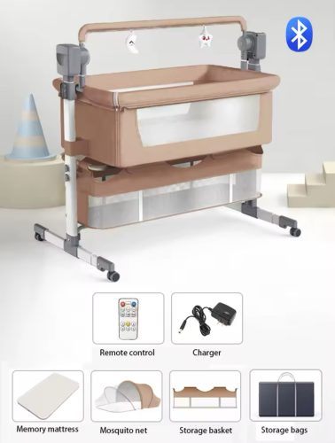 Multifunktionale elektrische Wiege und Babybett - Grau