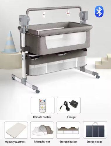 Multifunktionale elektrische Wiege und Babybett - Grau