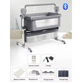 Multifunktionale elektrische Wiege und Babybett - Grau