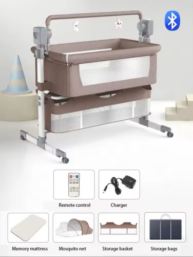 Multifunktionale elektrische Wiege und Babybett - Grau