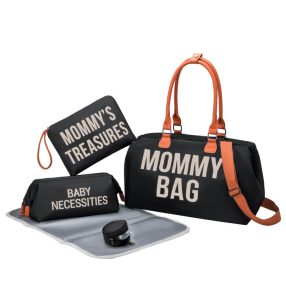 MOMMY BAG - 5er-Set Wickeltaschen für Mütter - Schwarz