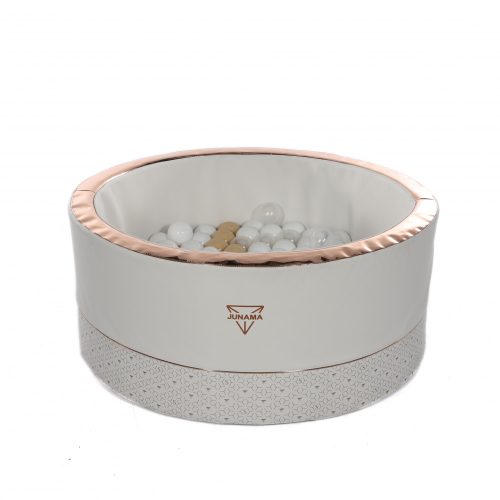 Junama ECO Leder trocken Ball Pool - 200 Bälle - Weiß/Bronze