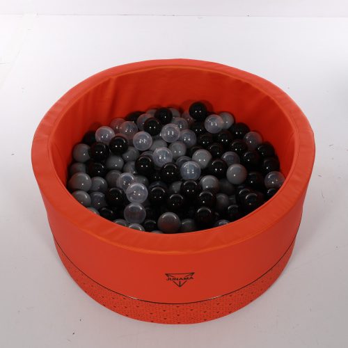 Junama ECO Leder trocken Ball Pool - 200 Bälle - Rot/Schwarz