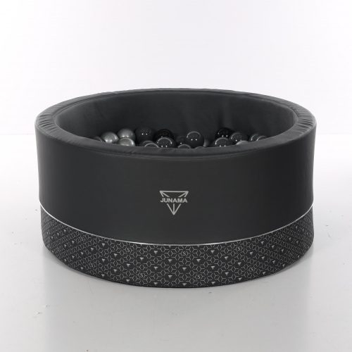 Junama ECO Leder trocken Ball Pool - 200 Bälle - Schwarz/Silber