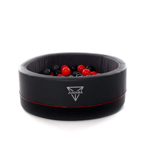 Junama ECO Leder trocken Ball Pool - 200 Bälle - Schwarz/Rot