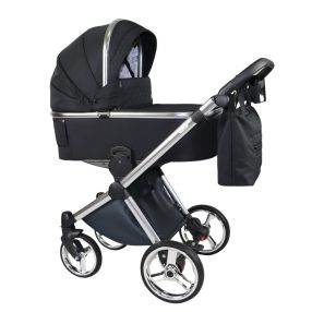   Sojan MILAZZO 3in1 Multifunktionskinderwagen -  Schwarz(Silberrahmen, gesteppt)
