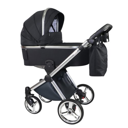 Sojan MILAZZO 3in1 Multifunktionskinderwagen -  Schwarz(Silberrahmen, gesteppt)