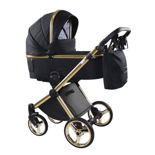 Sojan MILAZZO 3in1 Multifunktionskinderwagen -  Schwarz (Goldrahmen, gesteppt)