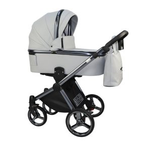   Sojan MILAZZO 3in1 Multifunktionskinderwagen - Grau (Öko-Leder, Chromrahmen)