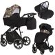 Kunert MOLTO 3in1 Multifunktionskinderwagen - Schwarz/Chromatic - schwarzes Gestell