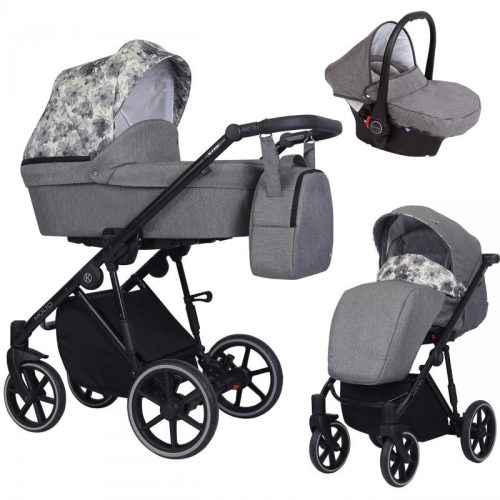 Kunert MOLTO 3in1 Multifunktionskinderwagen - Graphit/Choral - schwarzes Gestell