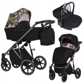   Kunert MOLTO 3in1 multifunktionaler Kinderwagen - Schwarz/Chromatic - graphitfarbenes Gestell