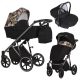 Kunert MOLTO 3in1 multifunktionaler Kinderwagen - Schwarz/Chromatic - graphitfarbenes Gestell