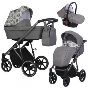   Kunert MOLTO 3in1 Multifunktionskinderwagen - Graphit/Choral - graphitfarbenes Gestell