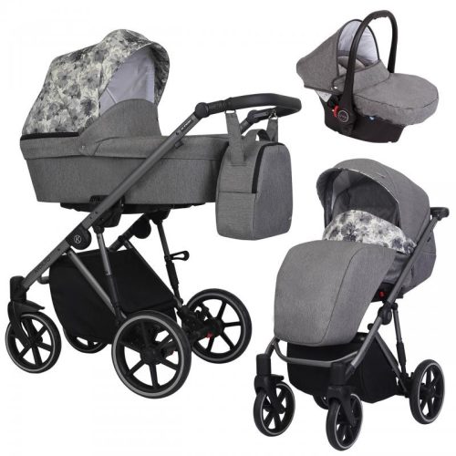 Kunert MOLTO 3in1 Multifunktionskinderwagen - Graphit/Choral - graphitfarbenes Gestell