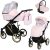 Kunert MOLTO Premium 3in1 Multifunktionskinderwagen - Rosa/Blume - Goldrahmen
