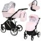 Kunert MOLTO Premium 3in1 Multifunktionskinderwagen - Pink/Blume - silberner Rahmen