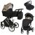 Kunert MOLTO Premium 3in1 Multifunktionskinderwagen - Schwarz/Floral - Gestell Silber