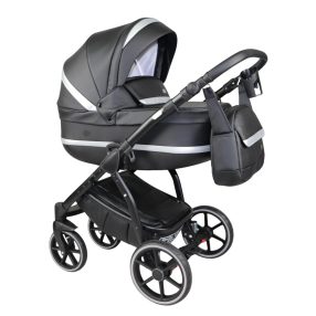   Sojan NORI 3in1 Multifunktionskinderwagen -  Schwarz/Silber Öko-Leder