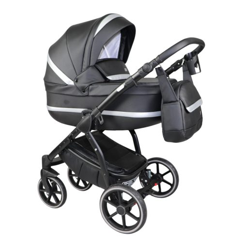 Sojan NORI 3in1 Multifunktionskinderwagen -  Schwarz/Silber Öko-Leder