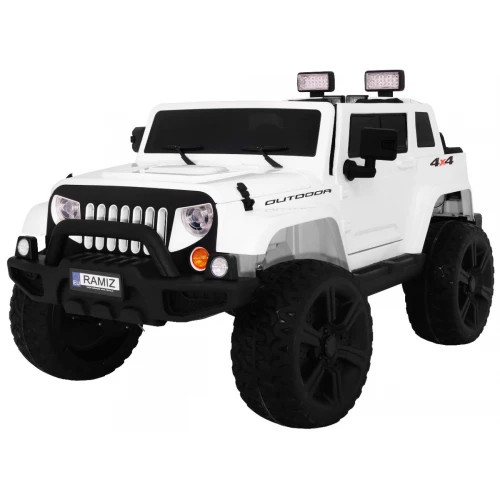 Mighty Jeep Elektro-SUV, 2 Passagiere, 180W, 2x12V/7Ah - Weiß