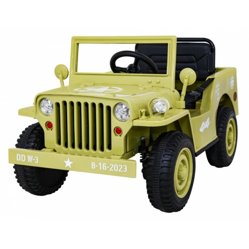 Retro-Militär-Elektro-Kleinwagen, 4x4, 140W, 12V/7Ah - Beige