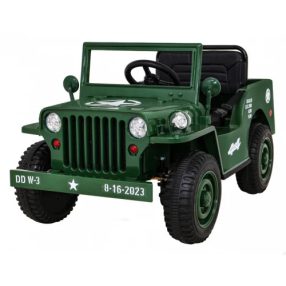   Retro-Militär-Elektro-Kleinwagen, 4x4, 140W, 12V/7Ah - Grün