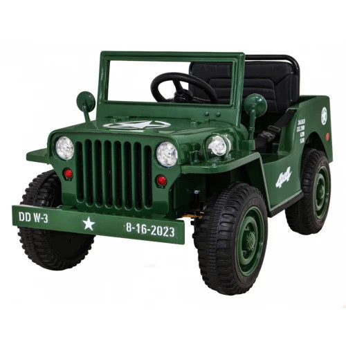 Retro-Militär-Elektro-Kleinwagen, 4x4, 140W, 12V/7Ah - Grün