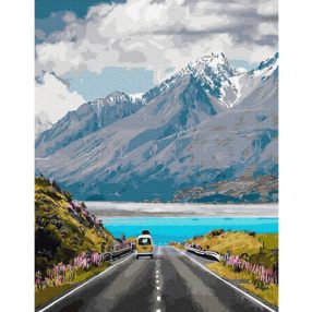   Malowanie po numerach Podróż w Góry 40x50 Płótno + Farby + Pędzle