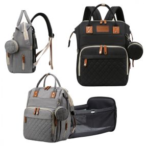 Bora Baby Wickeltasche, Rucksack - schwarz