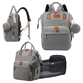 Bora Baby Wickeltasche, Rucksack - dunkelgrau