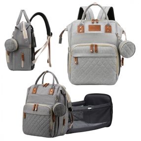 Bora Baby Wickeltasche, Rucksack - hellgrau