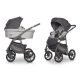 Riko Basic Pastell 3in1 Multifunktionskinderwagen + Tasche - Grau
