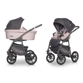   Riko Basic Pastell 3in1 Multifunktionskinderwagen + Tasche - Rosa